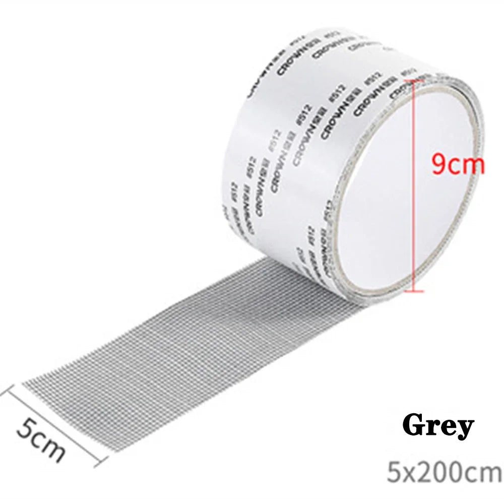 SELF ADHESIVE MESH TAPE FOR WINDOW REPAIR 10M X 10CM