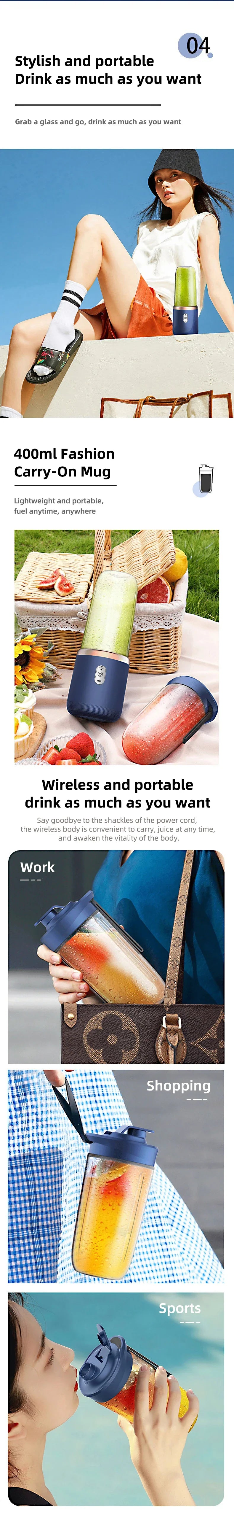 PORTABLE BLENDER WITH MULTIFUNCTIONAL 6 BLADES