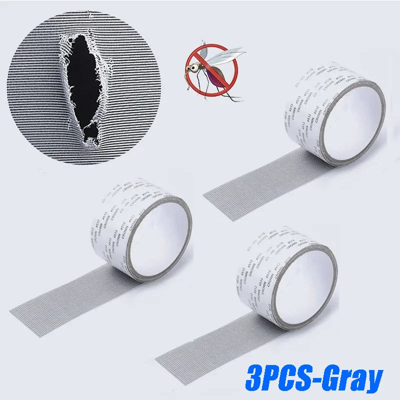 SELF ADHESIVE MESH TAPE FOR WINDOW REPAIR 10M X 10CM