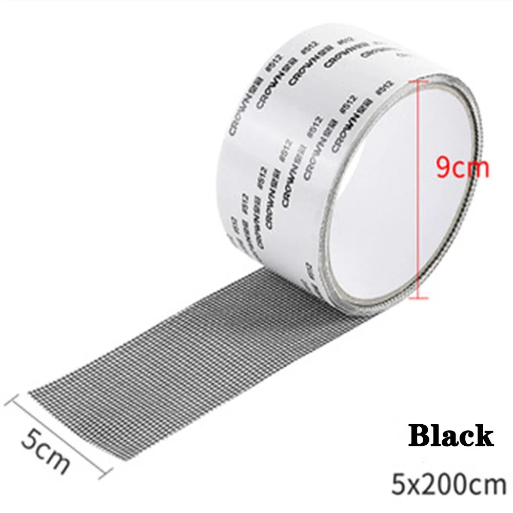 SELF ADHESIVE MESH TAPE FOR WINDOW REPAIR 10M X 10CM