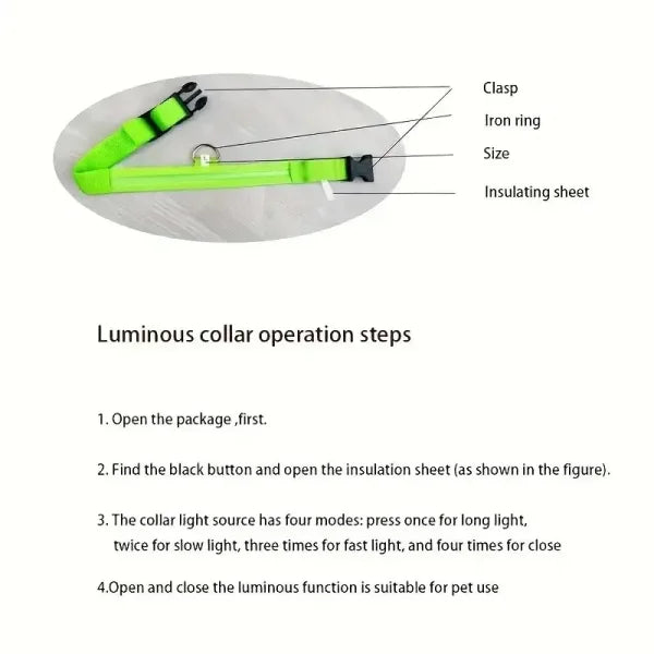 LED NYLON PET LEASH & COLLAR SET