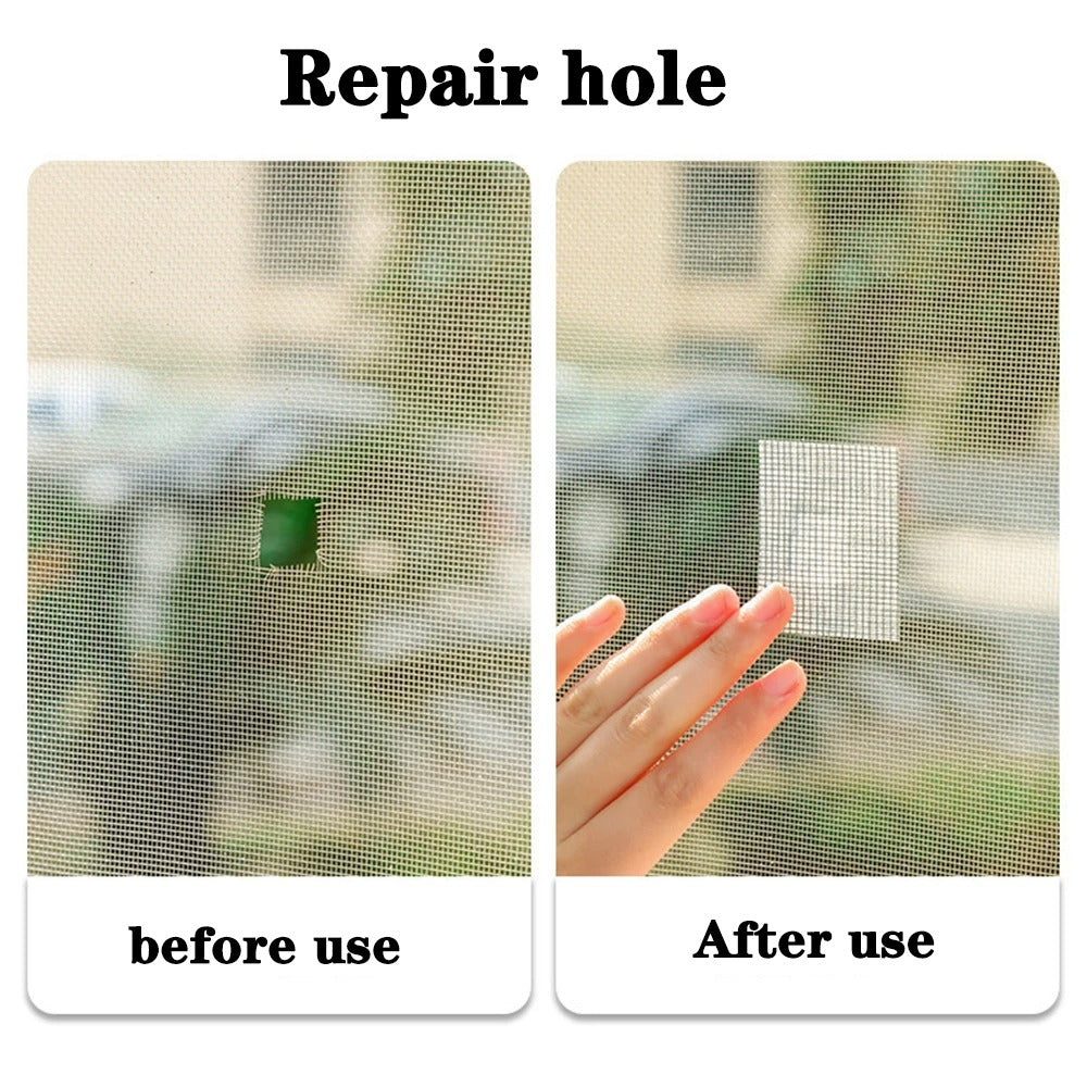 SELF ADHESIVE MESH TAPE FOR WINDOW REPAIR 10M X 10CM