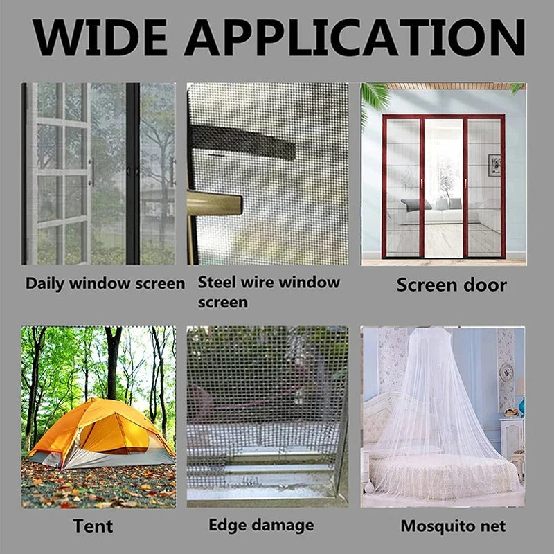 SELF ADHESIVE MESH TAPE FOR WINDOW REPAIR 10M X 10CM