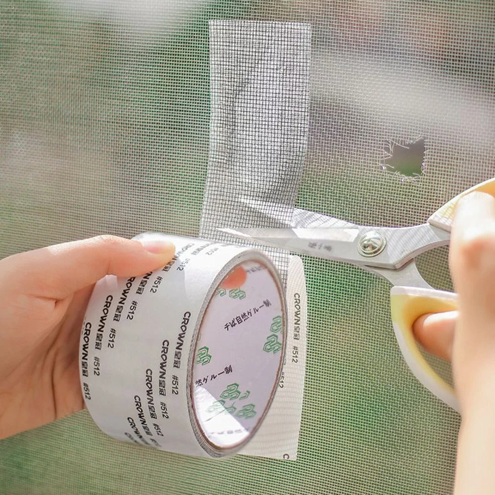 SELF ADHESIVE MESH TAPE FOR WINDOW REPAIR 10M X 10CM
