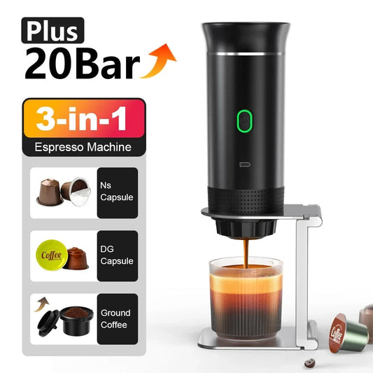 PORTABLE ESPRESSO MAKER 3 IN 1 FOR INDOOR AND OUTDOOR