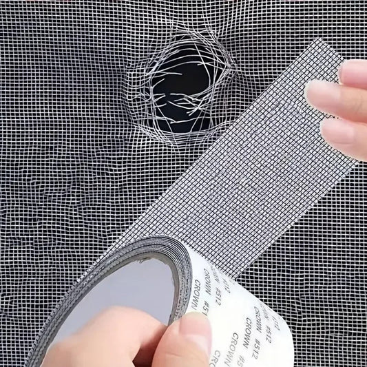 SELF ADHESIVE MESH TAPE FOR WINDOW REPAIR 10M X 10CM
